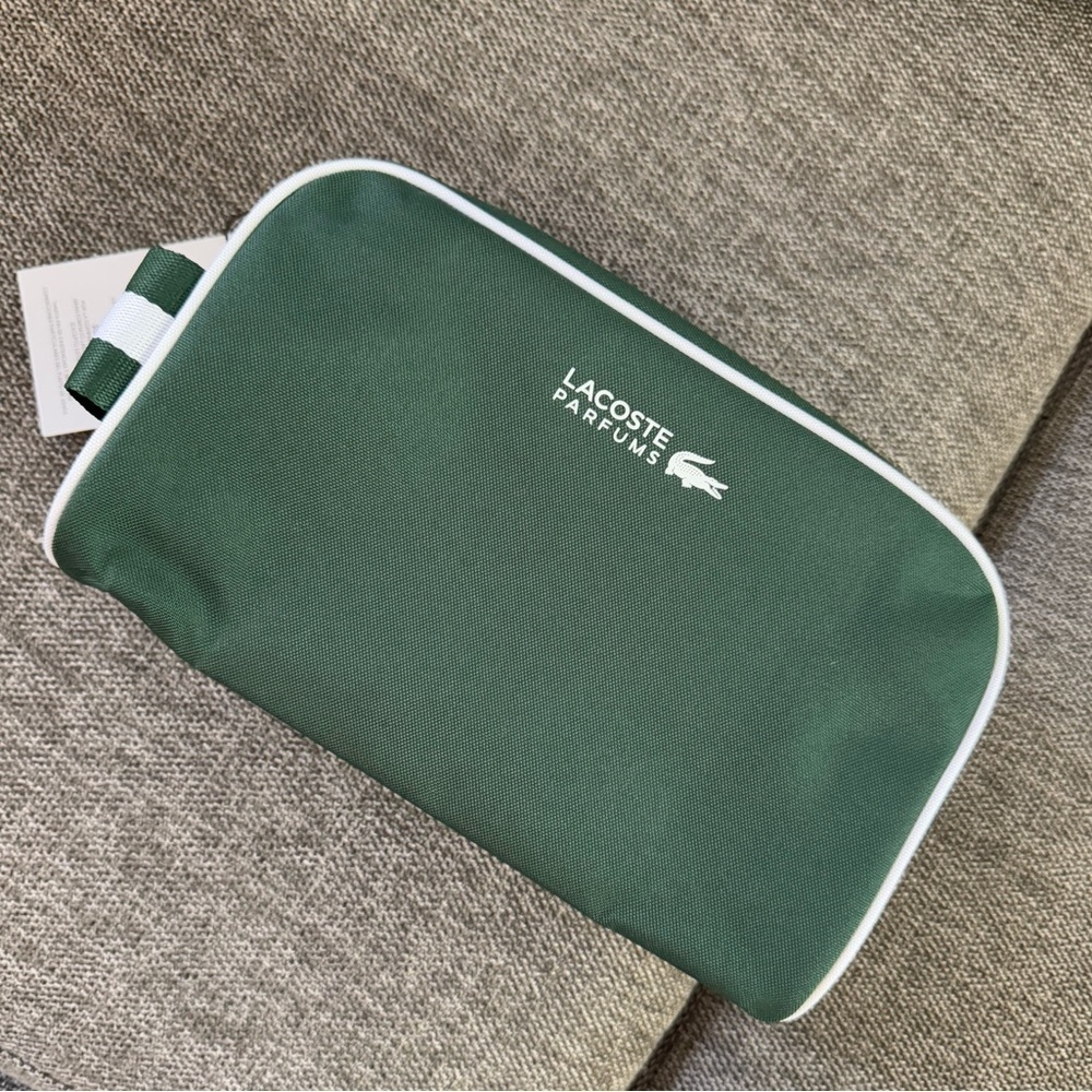 Lacoste Parfums Men's Toiletry Pouch Green Medium Authentic